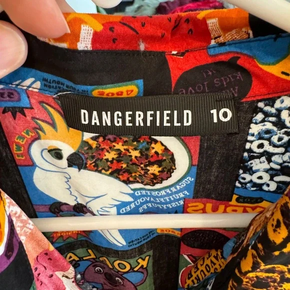 Dangerfield *  Colorful Cartoon Cereal Print Dress * SZ UK10/US6(M) - Picture 6 of 6